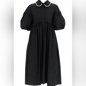 Simone Rocha Black Dress with Pearl Detail